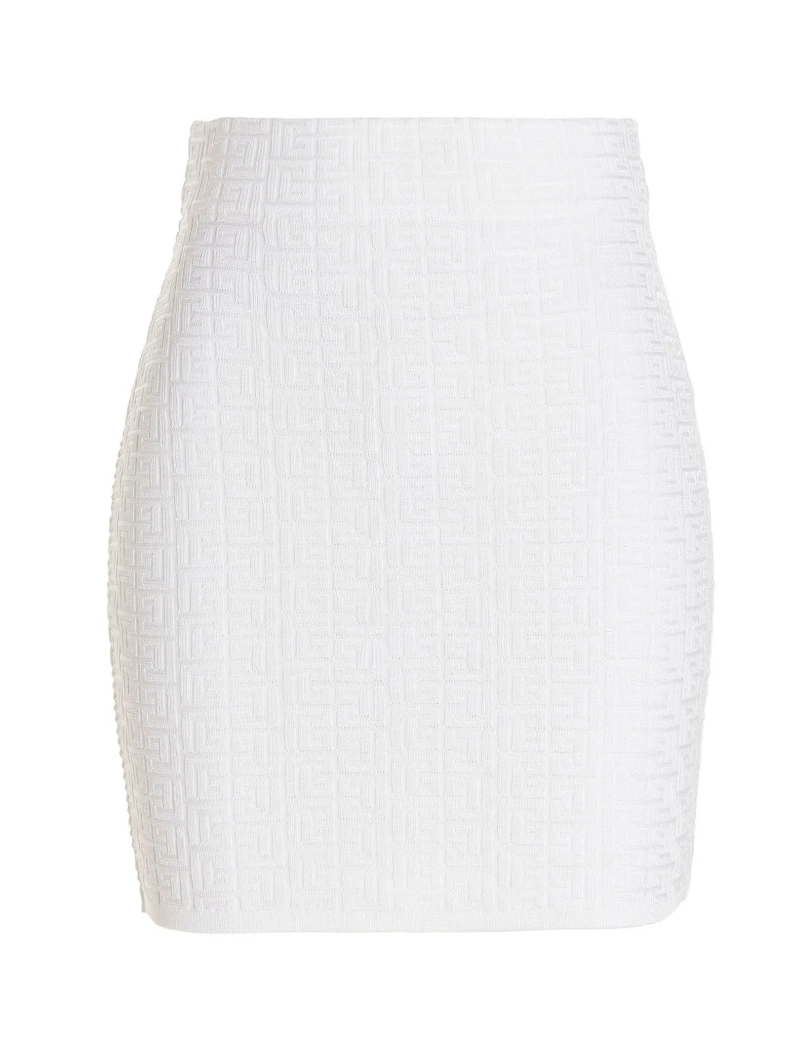 Balmain Monogram Pattern High Waisted Mini Skirt