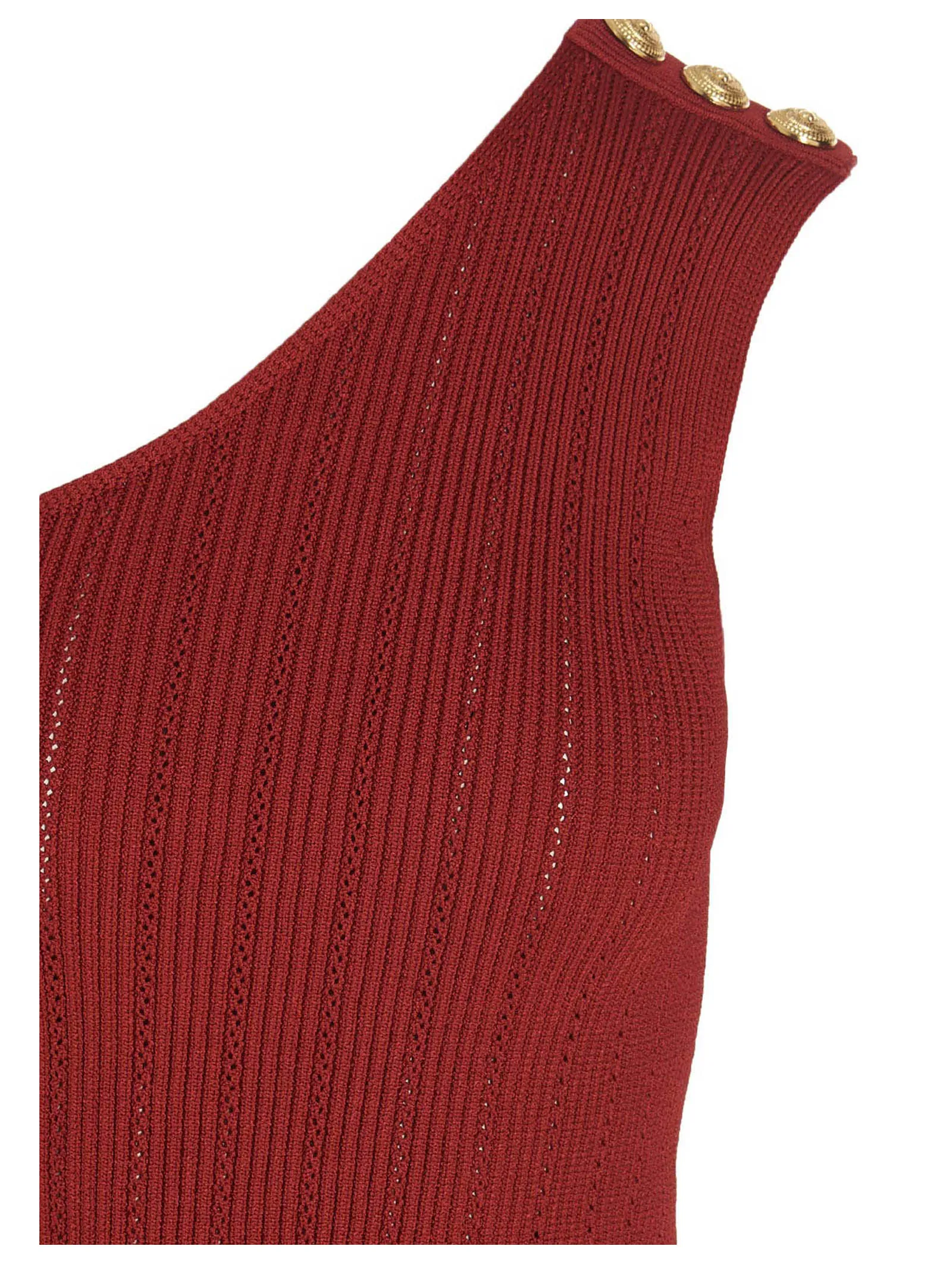 Balmain One-Shoulder Knit Top