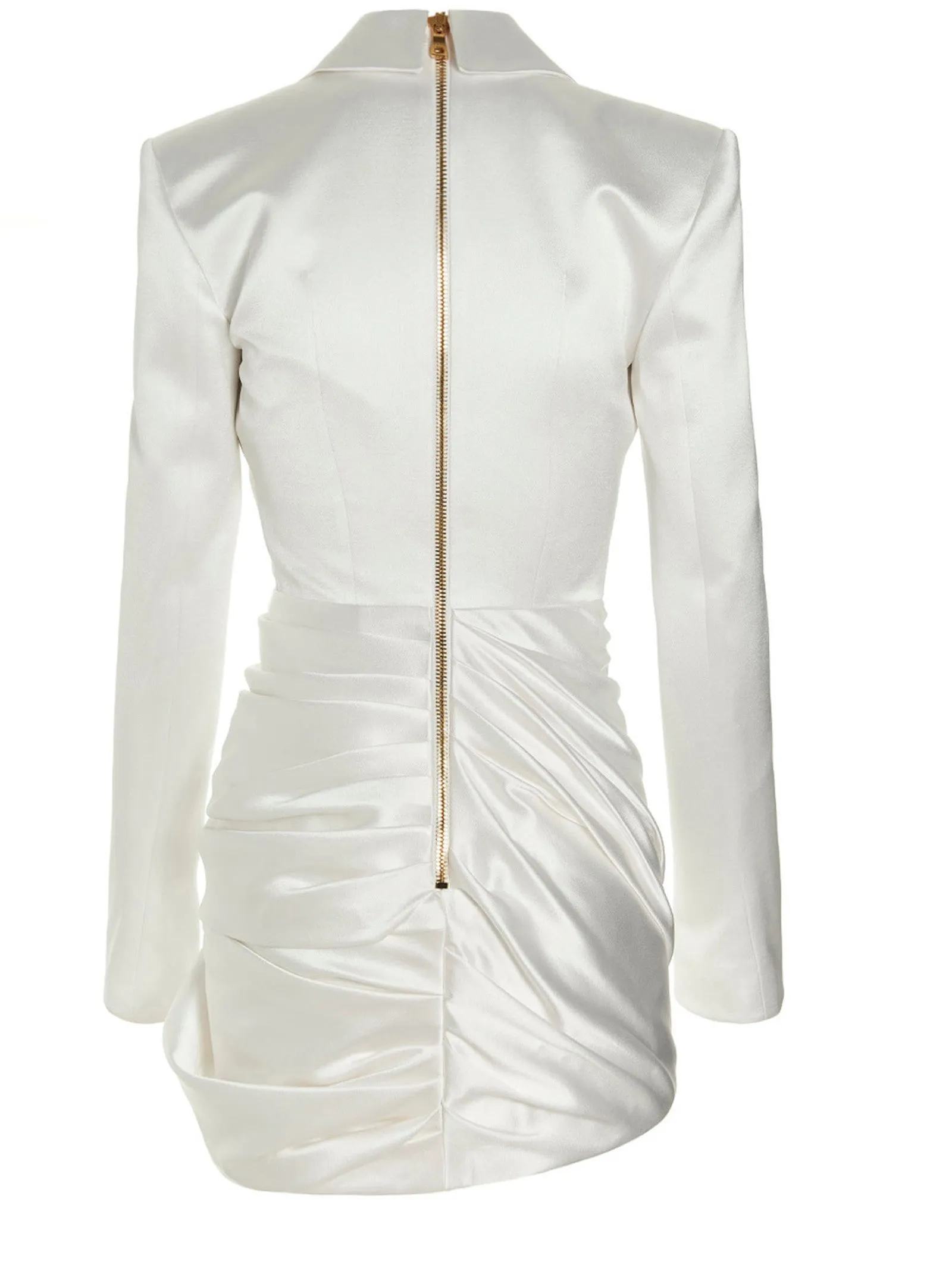 Balmain Plunging V-Neck Wrapped Blazer Mini Dress