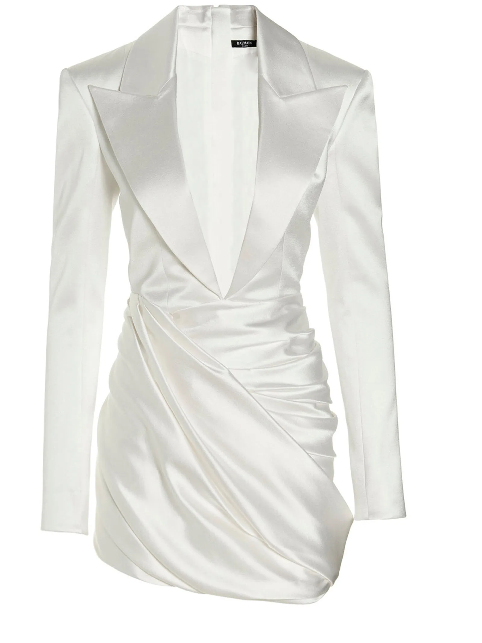 Balmain Plunging V-Neck Wrapped Blazer Mini Dress