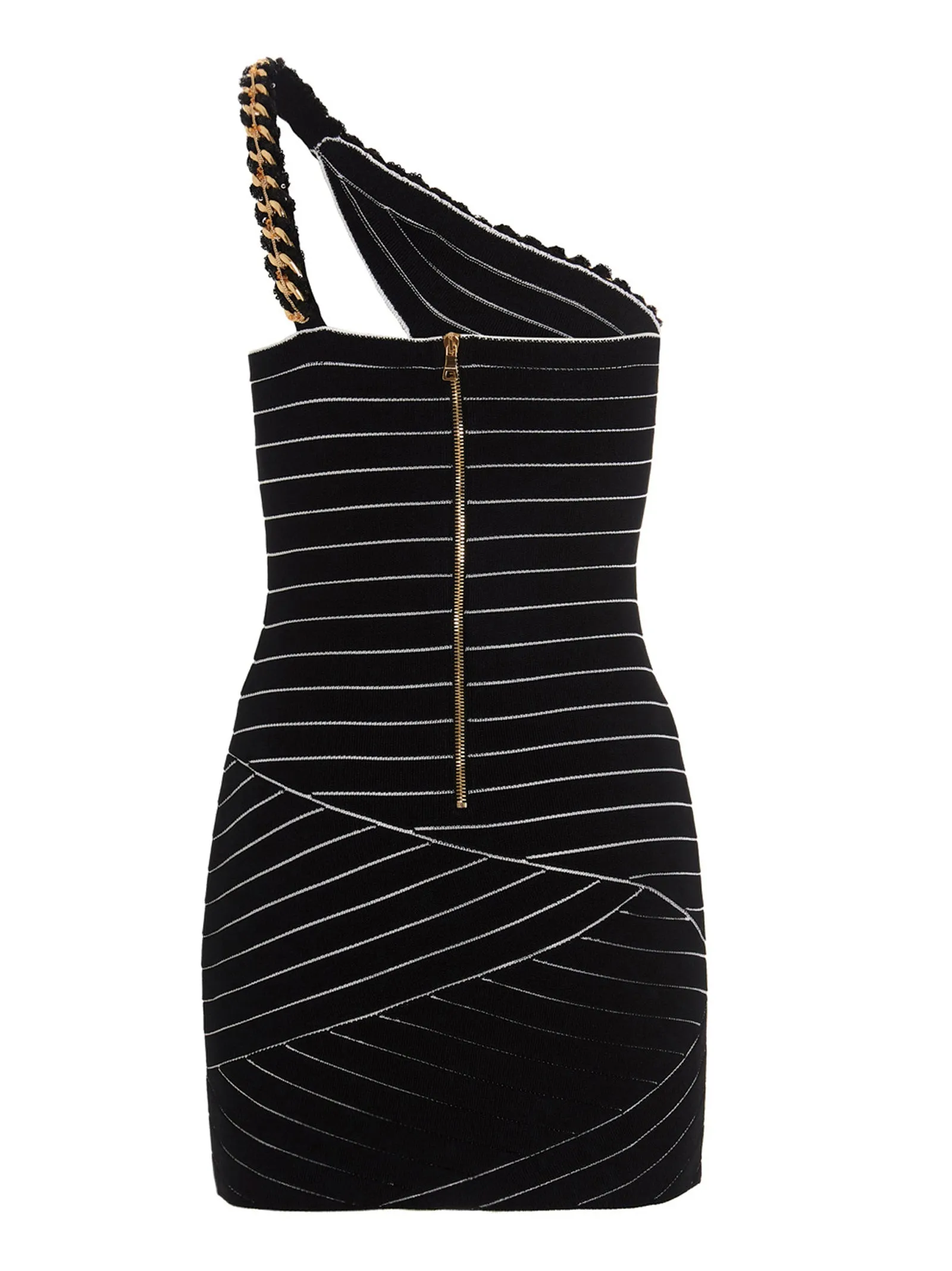 Balmain Ribbed Knit Sleeveless Mini Dress