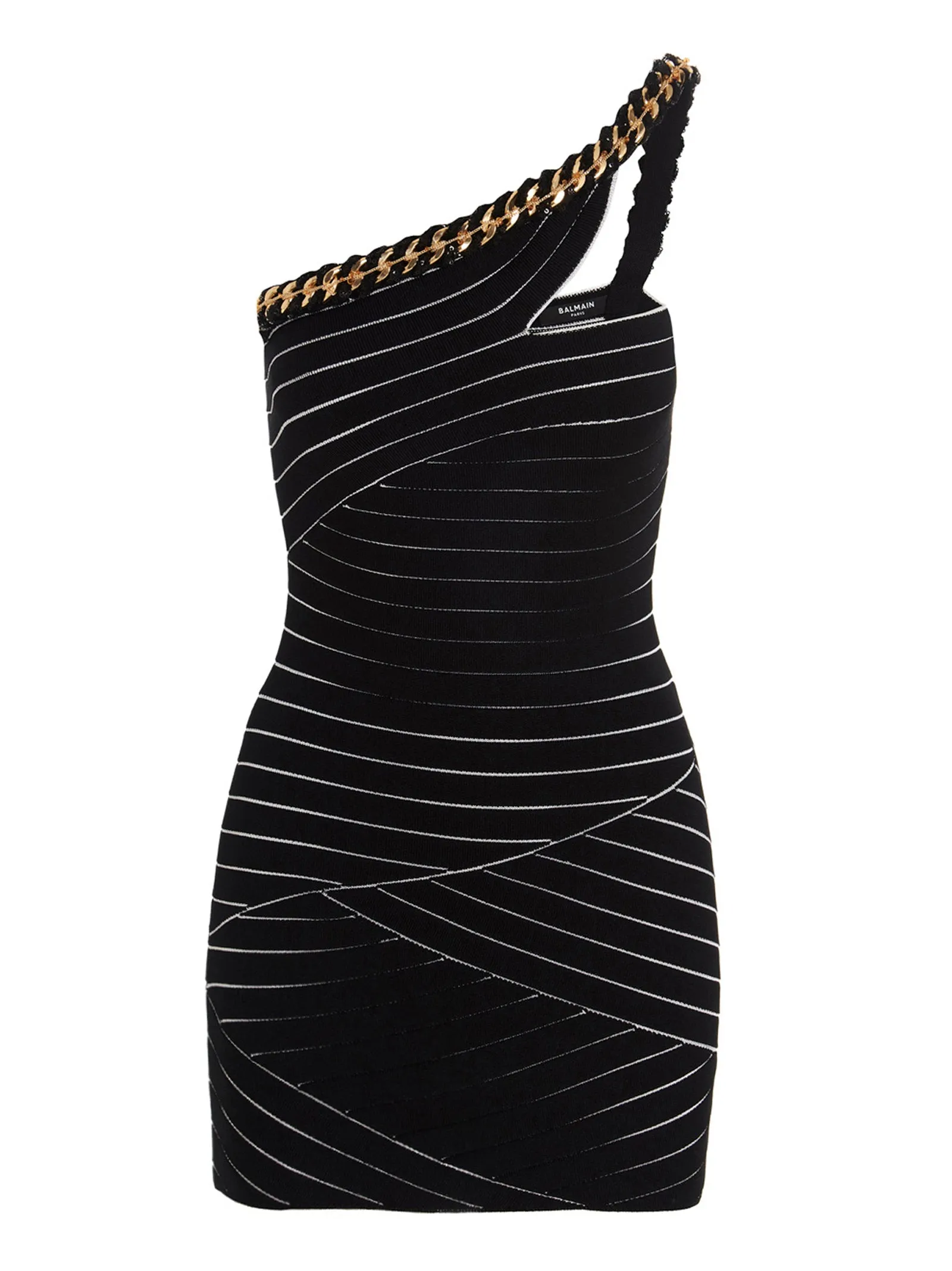 Balmain Ribbed Knit Sleeveless Mini Dress