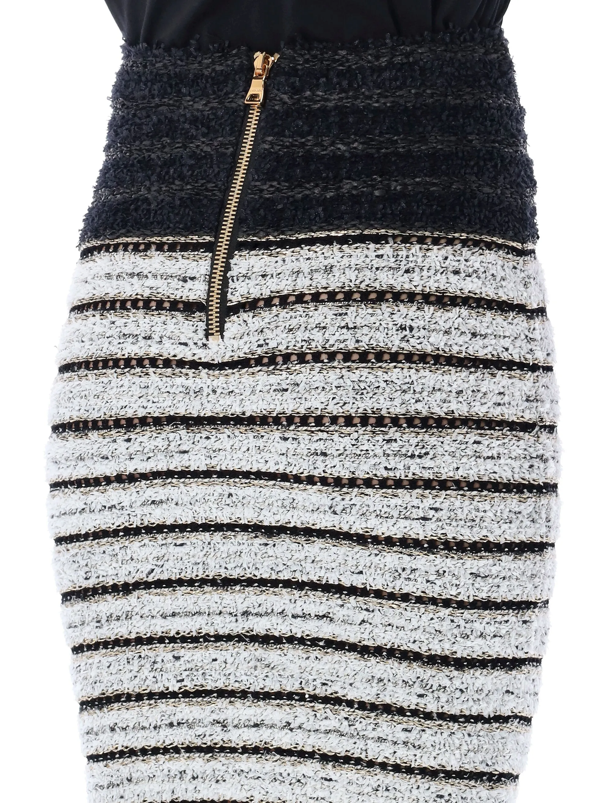 Balmain Two-Tone High Waist Mini Skirt