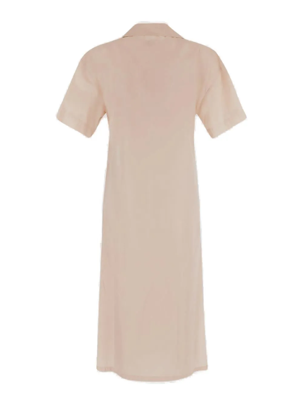 Barena V-Neck Short-Sleeved Midi Shirt Dress