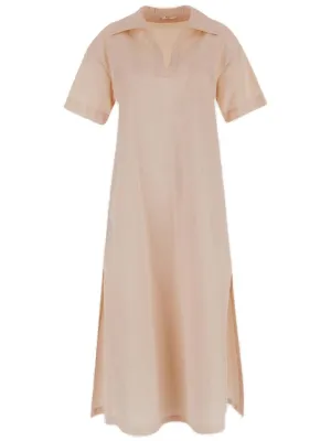 Barena V-Neck Short-Sleeved Midi Shirt Dress