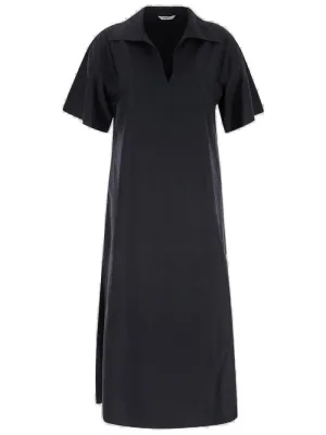 Barena V-Neck Short-Sleeved Midi Shirt Dress