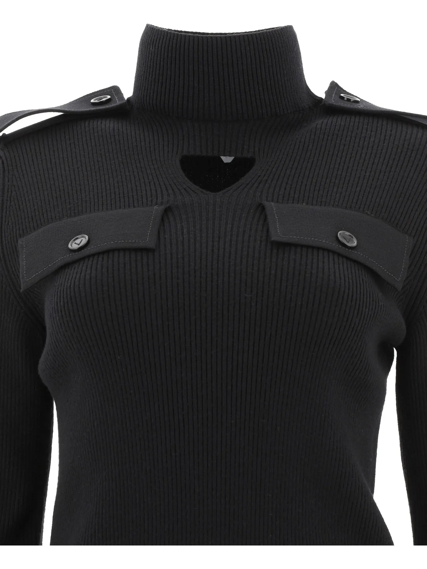 Bottega Veneta Cut Out Long-Sleeved Knit Top