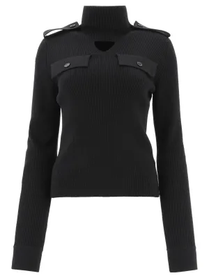 Bottega Veneta Cut Out Long-Sleeved Knit Top