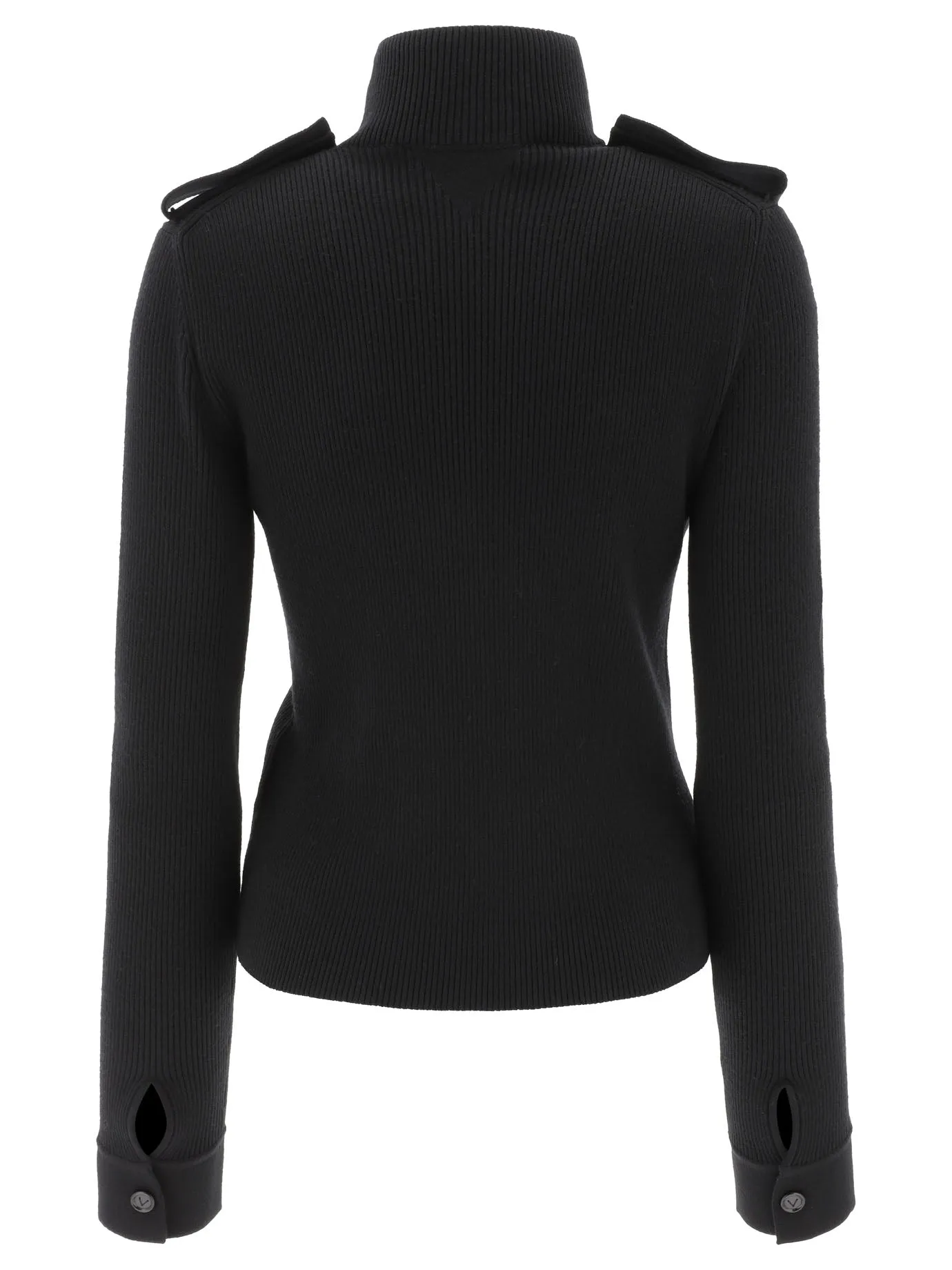Bottega Veneta Cut Out Long-Sleeved Knit Top