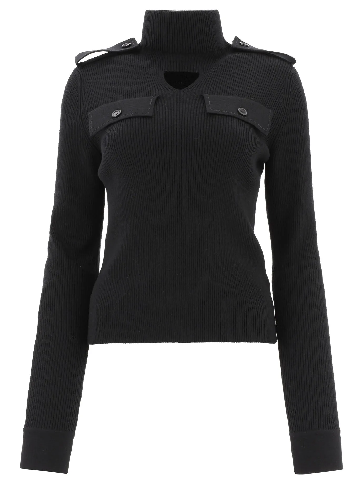 Bottega Veneta Cut Out Long-Sleeved Knit Top