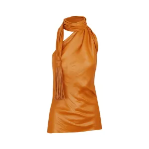 Bottega Veneta Tassel Embellished Wraparound Neck Top