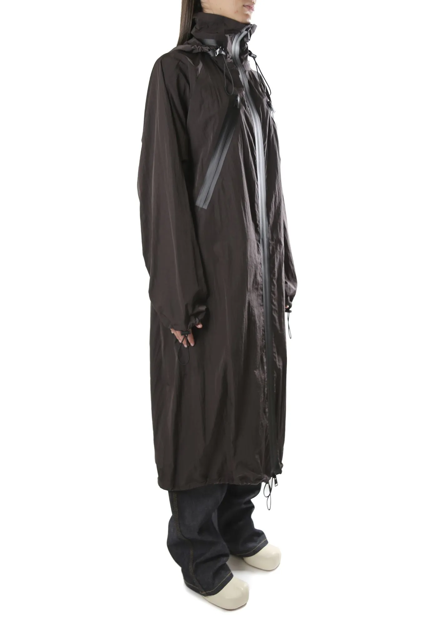 Bottega Veneta Zip-Detailed Longline Coat