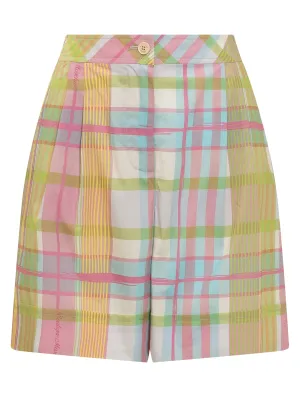 Boutique Moschino Check Patterned Fitted Waistline Shorts