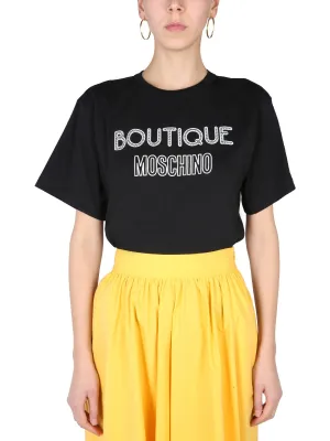Boutique Moschino Logo Printed Crewneck T-Shirt