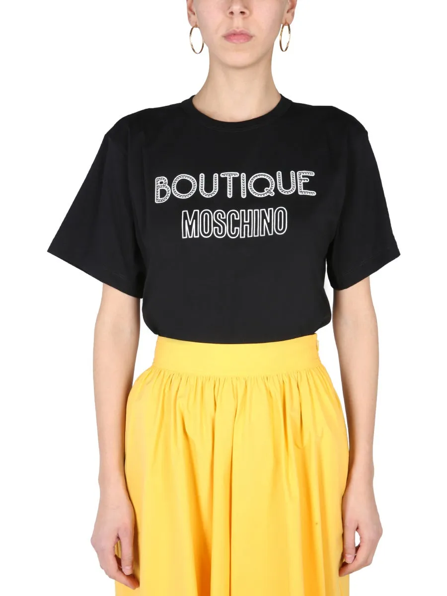 Boutique Moschino Logo Printed Crewneck T-Shirt
