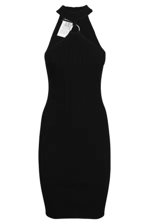 Boutique Moschino O-Ring Halterneck Ribbed-Knit Dress