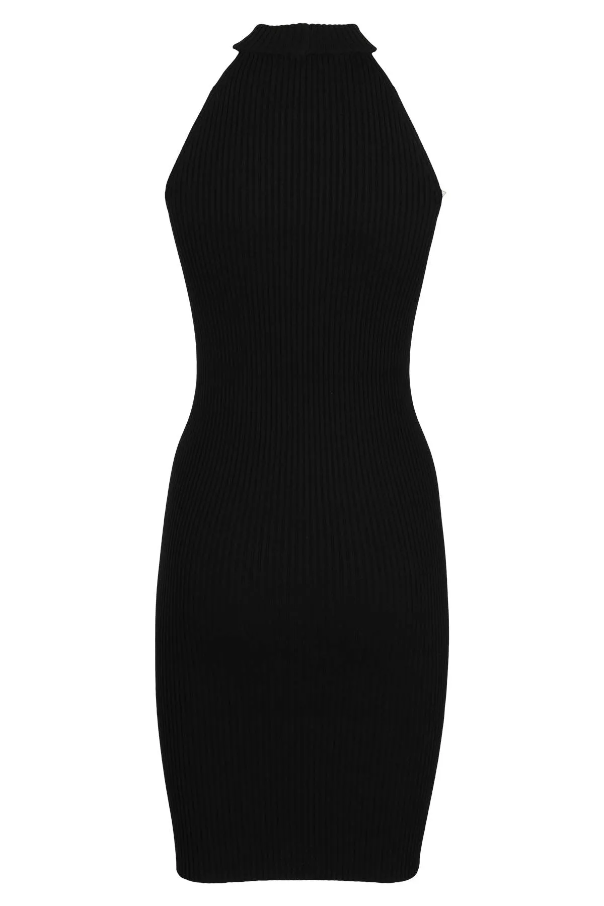 Boutique Moschino O-Ring Halterneck Ribbed-Knit Dress