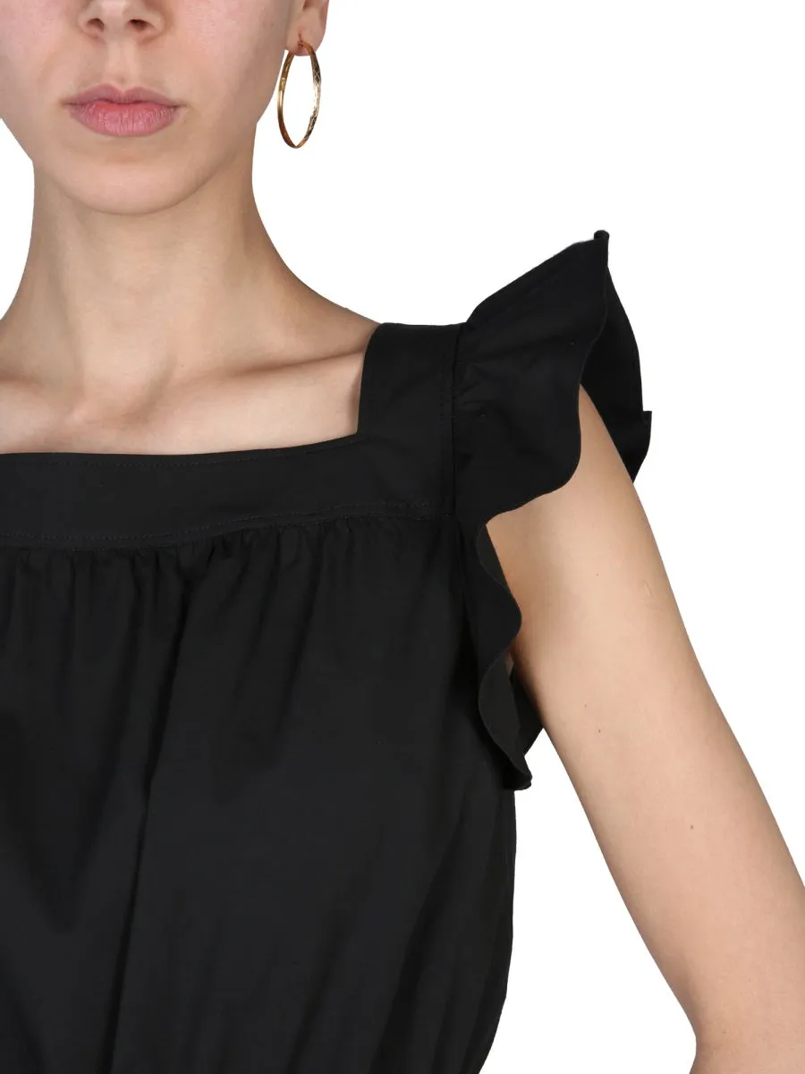 Boutique Moschino Tied Waist Poplin Shirt Dress