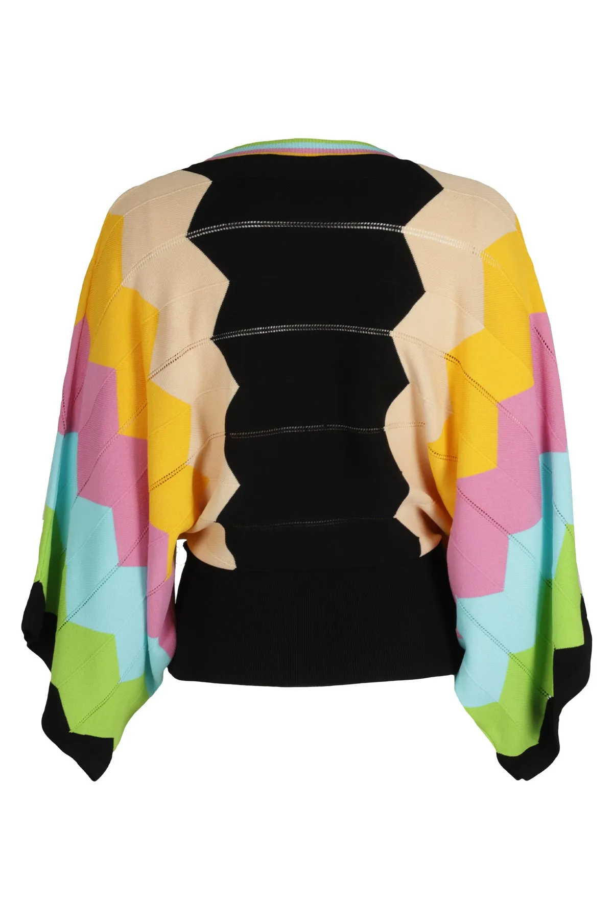 Boutique Moschino V-Neck Chevron-Knit Top