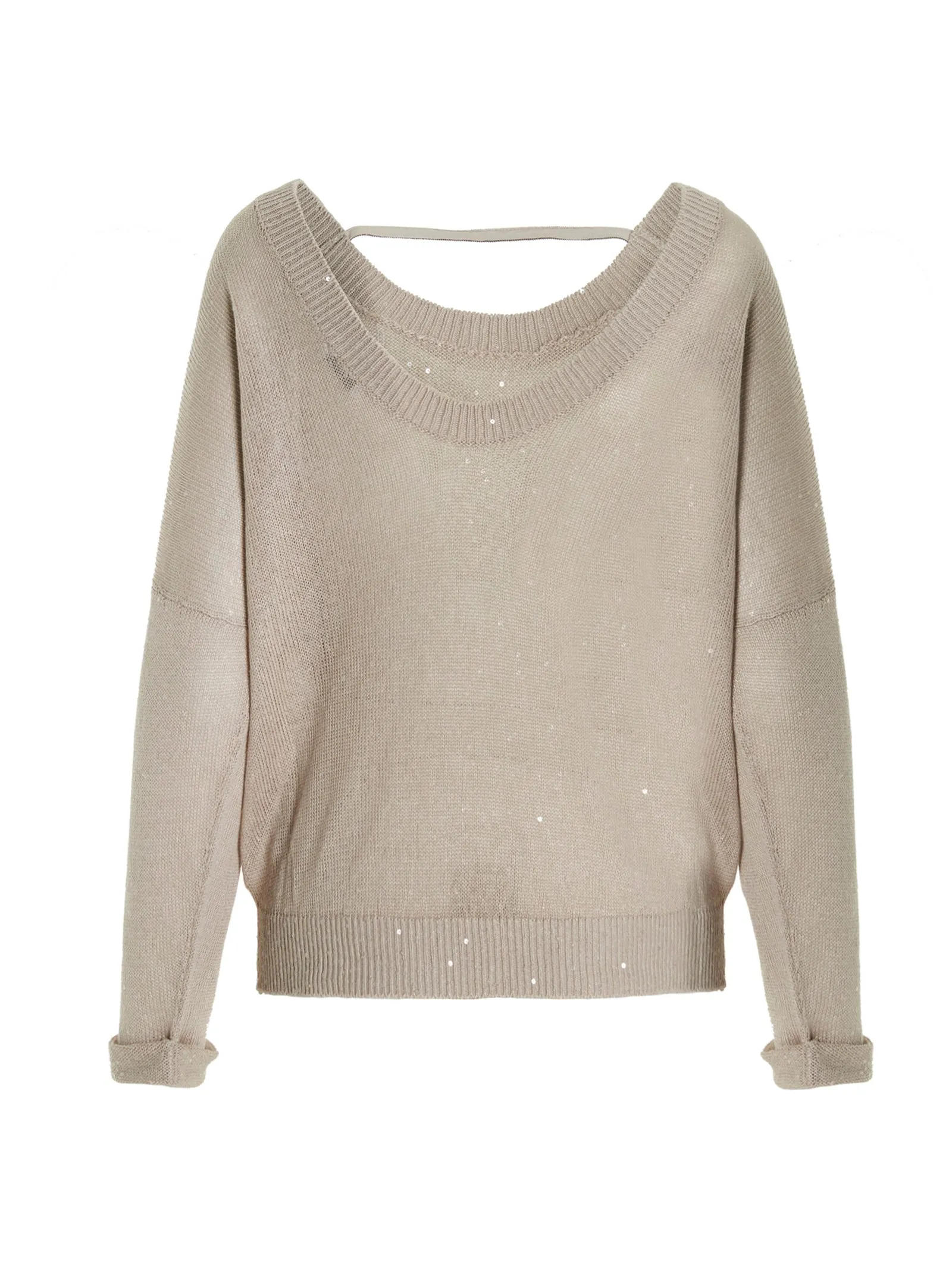 Brunello Cucinelli Backless Ribbed Knit Sweater