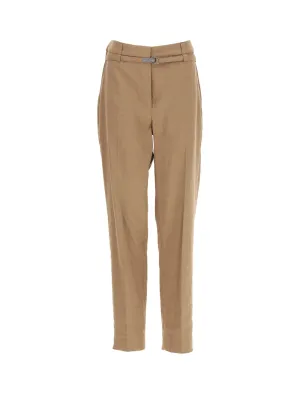 Brunello Cucinelli Belted Waist Slim Cut Trousers