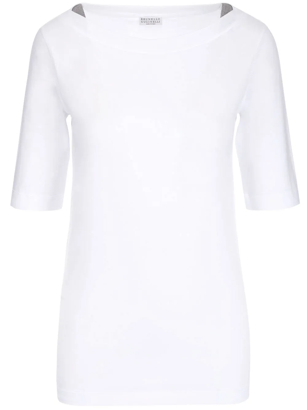 Brunello Cucinelli Boat Neck Quarter Sleeve Top