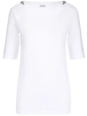 Brunello Cucinelli Boat Neck Quarter Sleeve Top