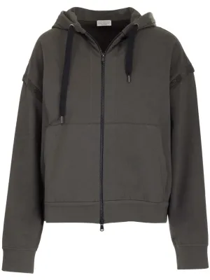 Brunello Cucinelli Drawstring Zipped Hoodie