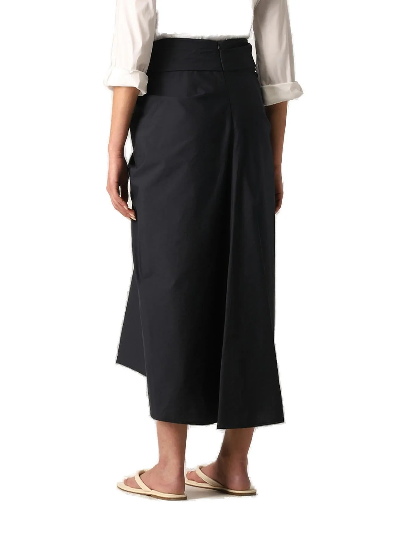 Brunello Cucinelli High Waist Pleated Midi Skirt
