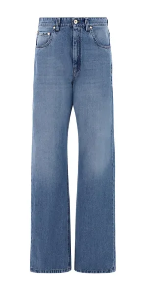 Brunello Cucinelli Logo Patch Straight Leg Jeans