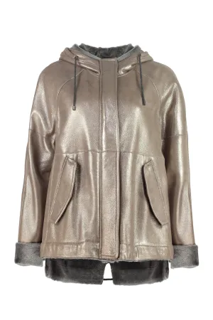 Brunello Cucinelli Metallic-Effect Layered Hoodie