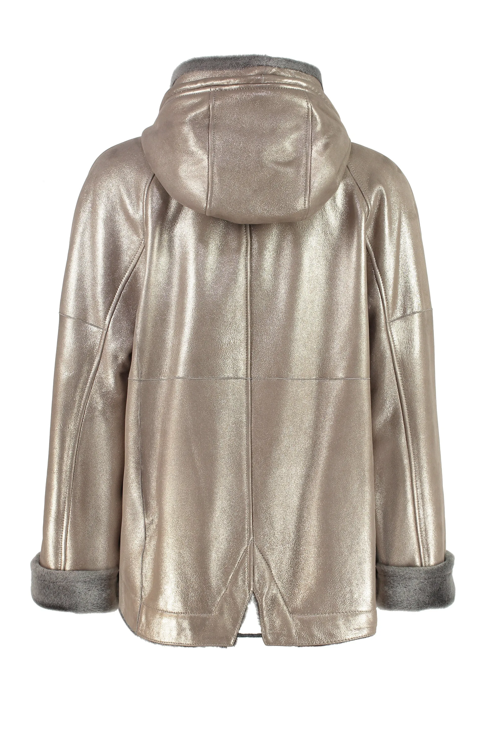 Brunello Cucinelli Metallic-Effect Layered Hoodie