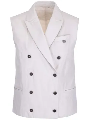 Brunello Cucinelli Sleeveless Double-Breasted Jacket