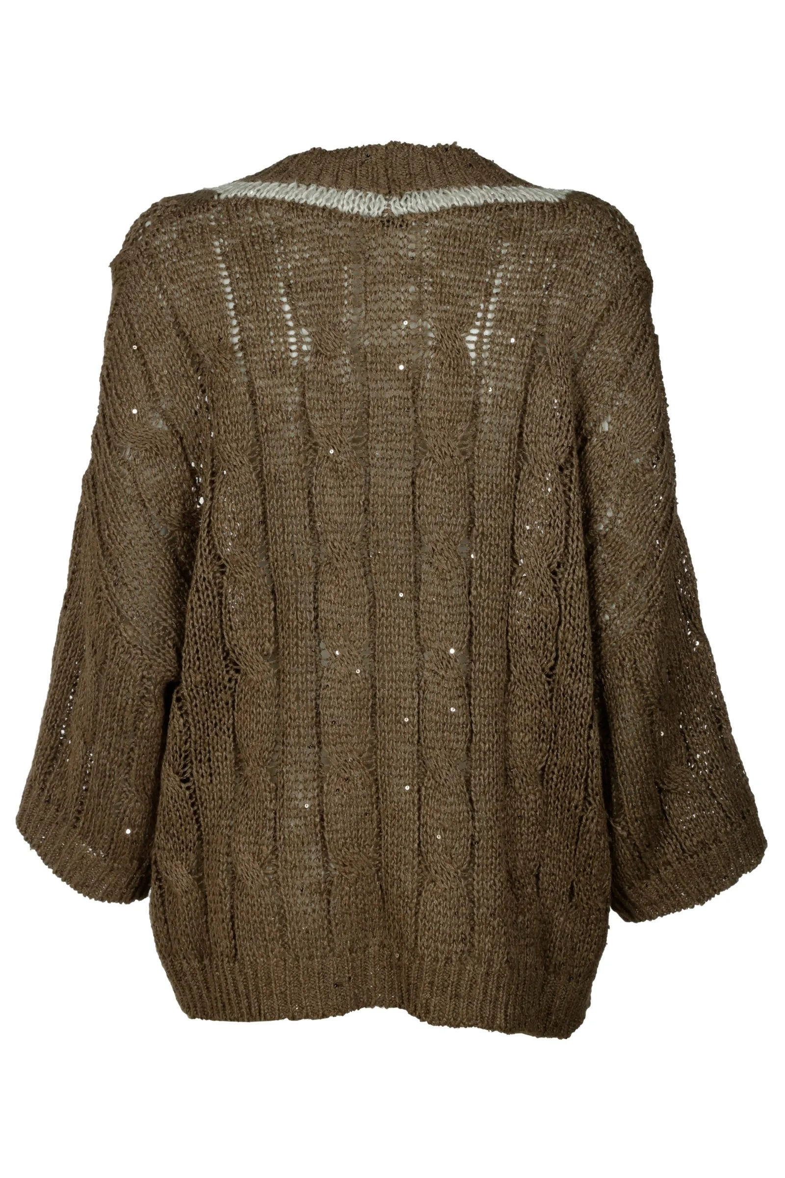 Brunello Cucinelli V-Neck Cable Knit Cardigan