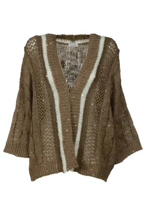 Brunello Cucinelli V-Neck Cable Knit Cardigan