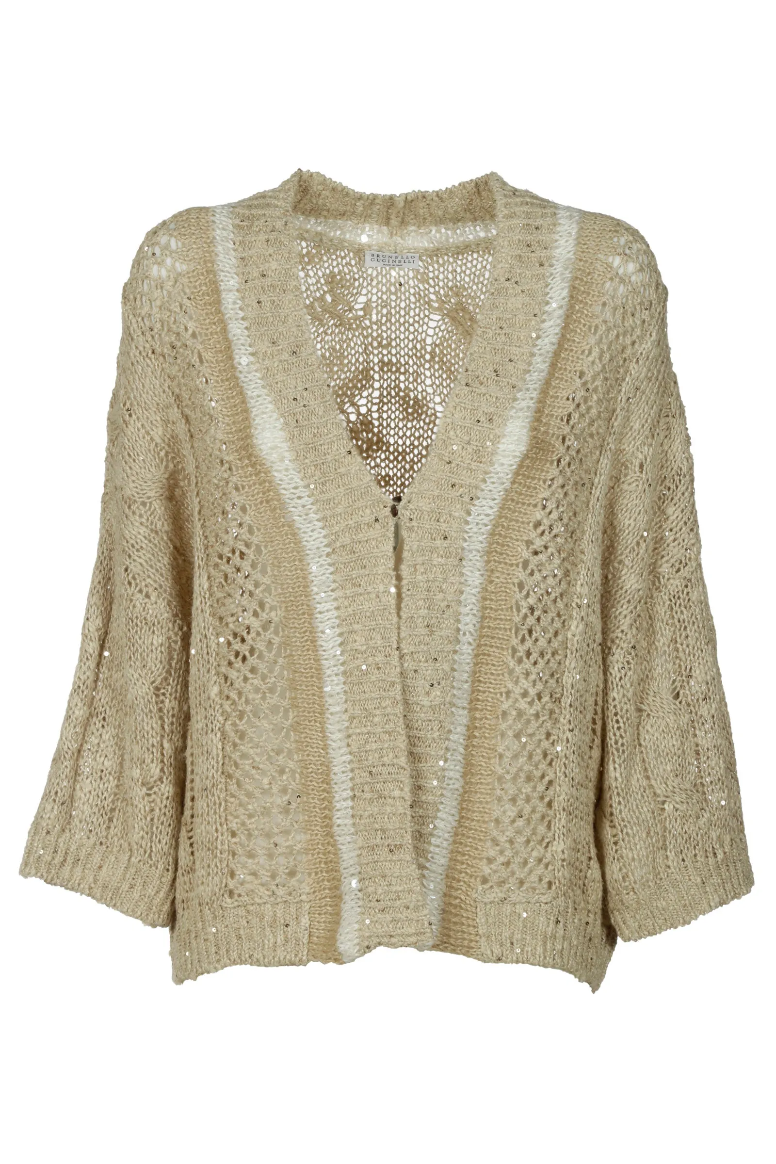 Brunello Cucinelli V-Neck Cable Knit Cardigan
