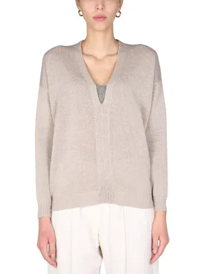 Brunello Cucinelli V-Neck Long-Sleeved Sweater