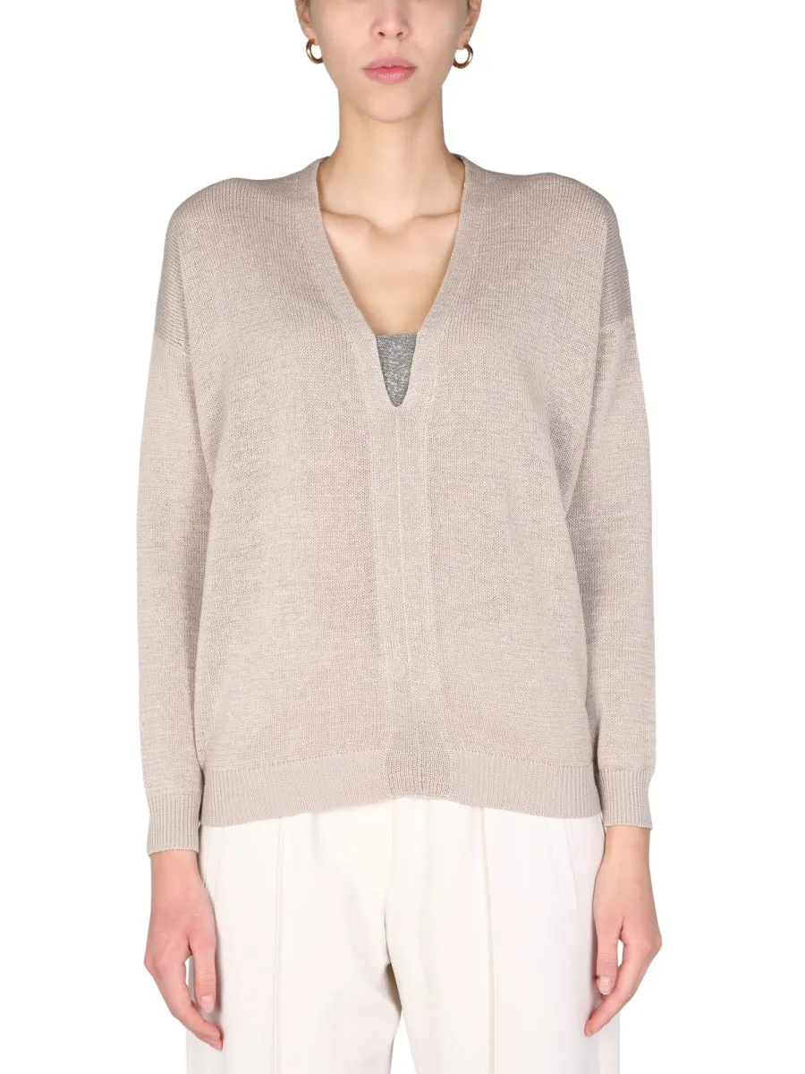 Brunello Cucinelli V-Neck Long-Sleeved Sweater