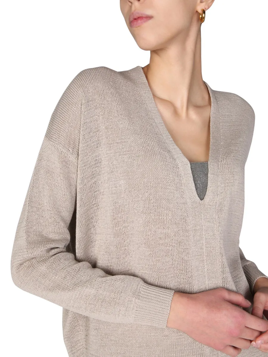 Brunello Cucinelli V-Neck Long-Sleeved Sweater