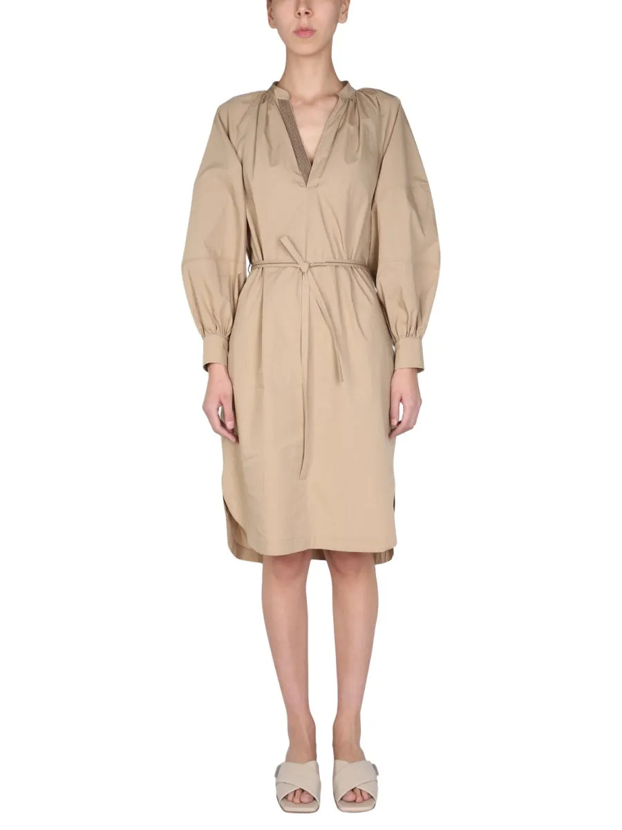 Brunello Cucinelli V-Neck Midi Dress