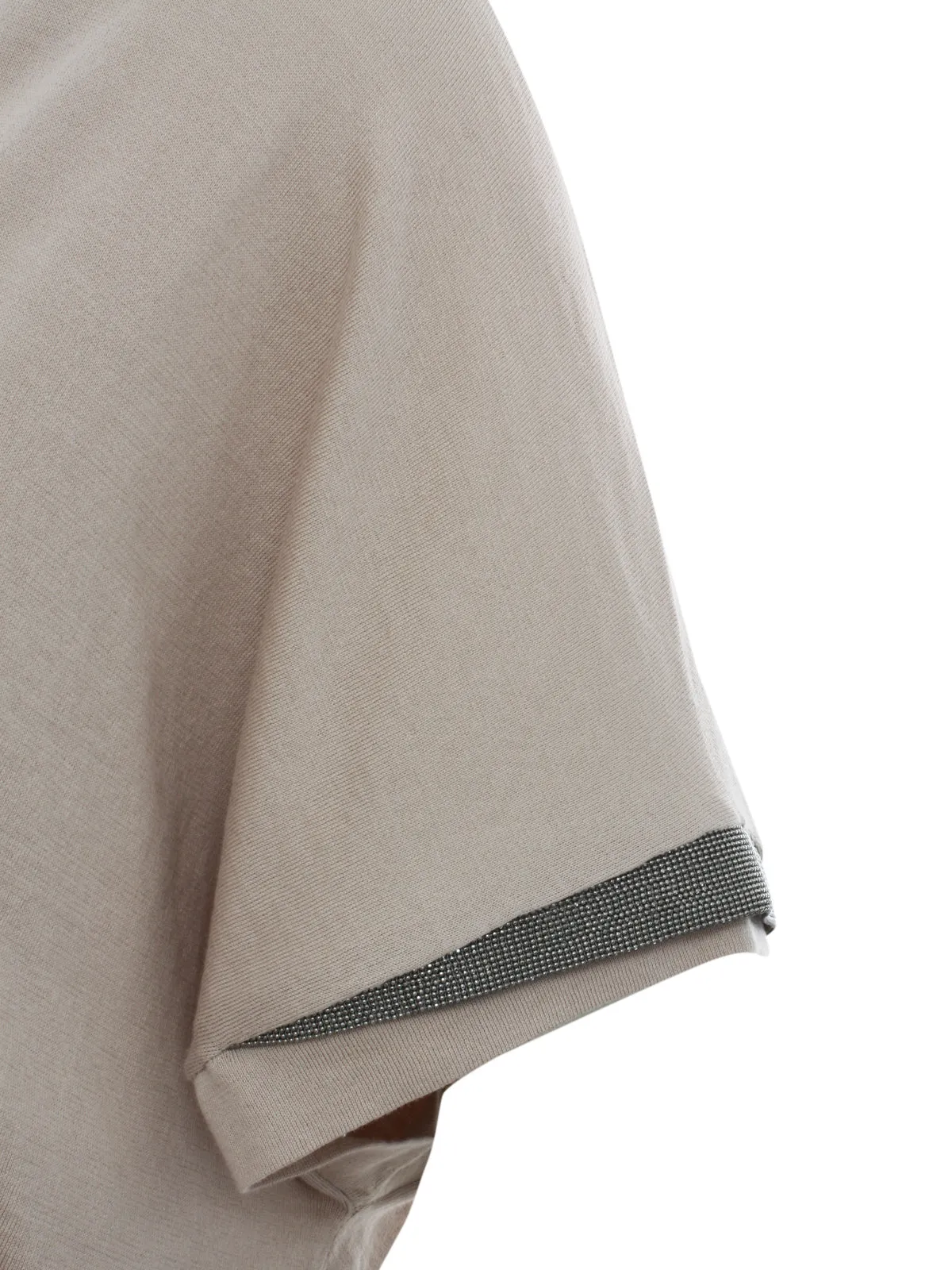 Brunello Cucinelli V-Neck Short-Sleeved Knit Top