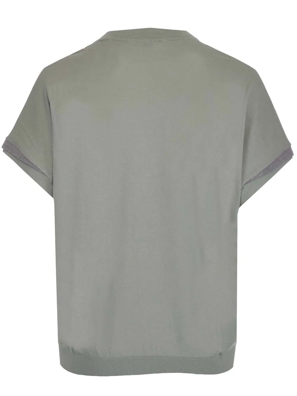 Brunello Cucinelli V-Neck Short-Sleeved Knit Top