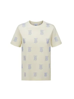 Burberry All Over Logo Crewneck T-Shirt
