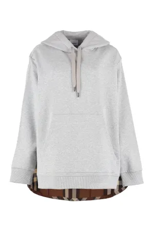 Burberry Check Panel Oversized Hoodie