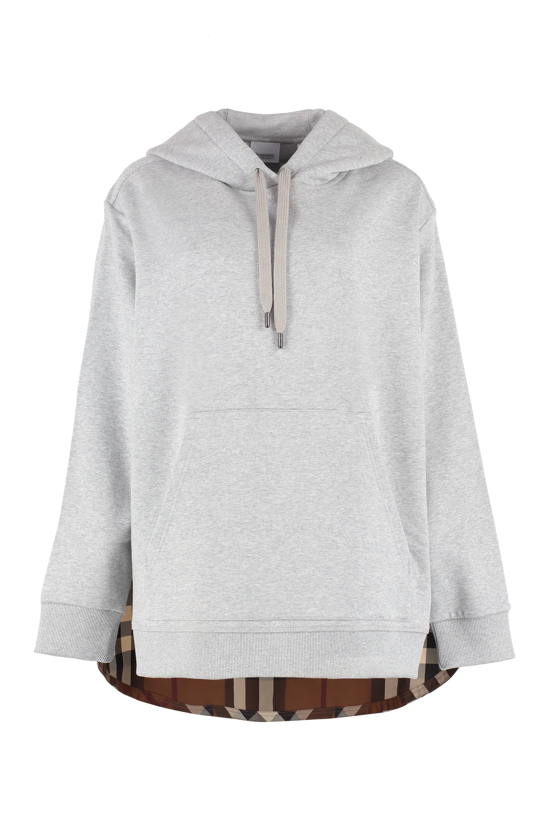 Burberry Check Panel Oversized Hoodie