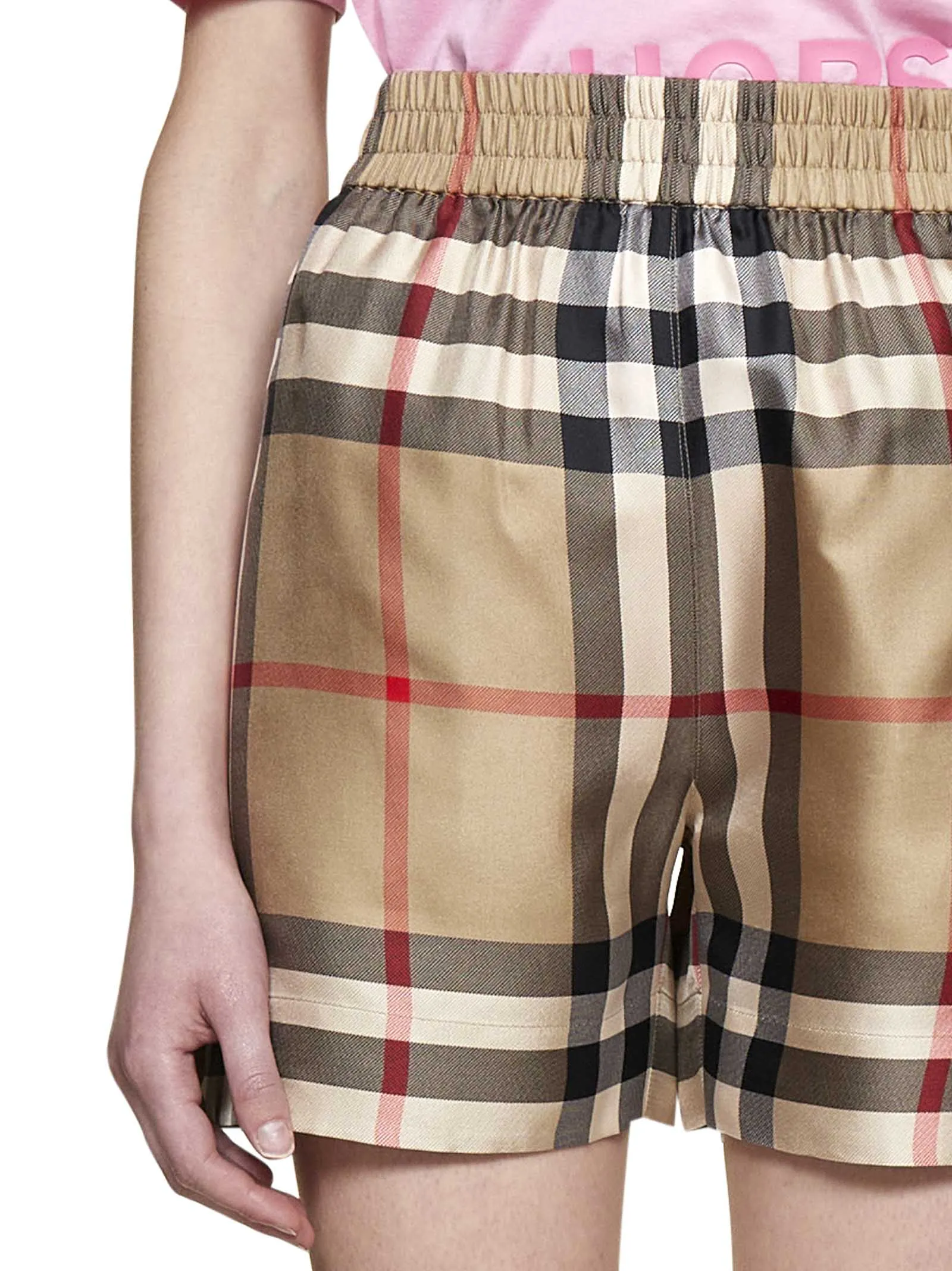 Burberry Check Pattern Straight Leg Shorts
