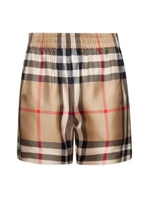 Burberry Check Pattern Straight Leg Shorts