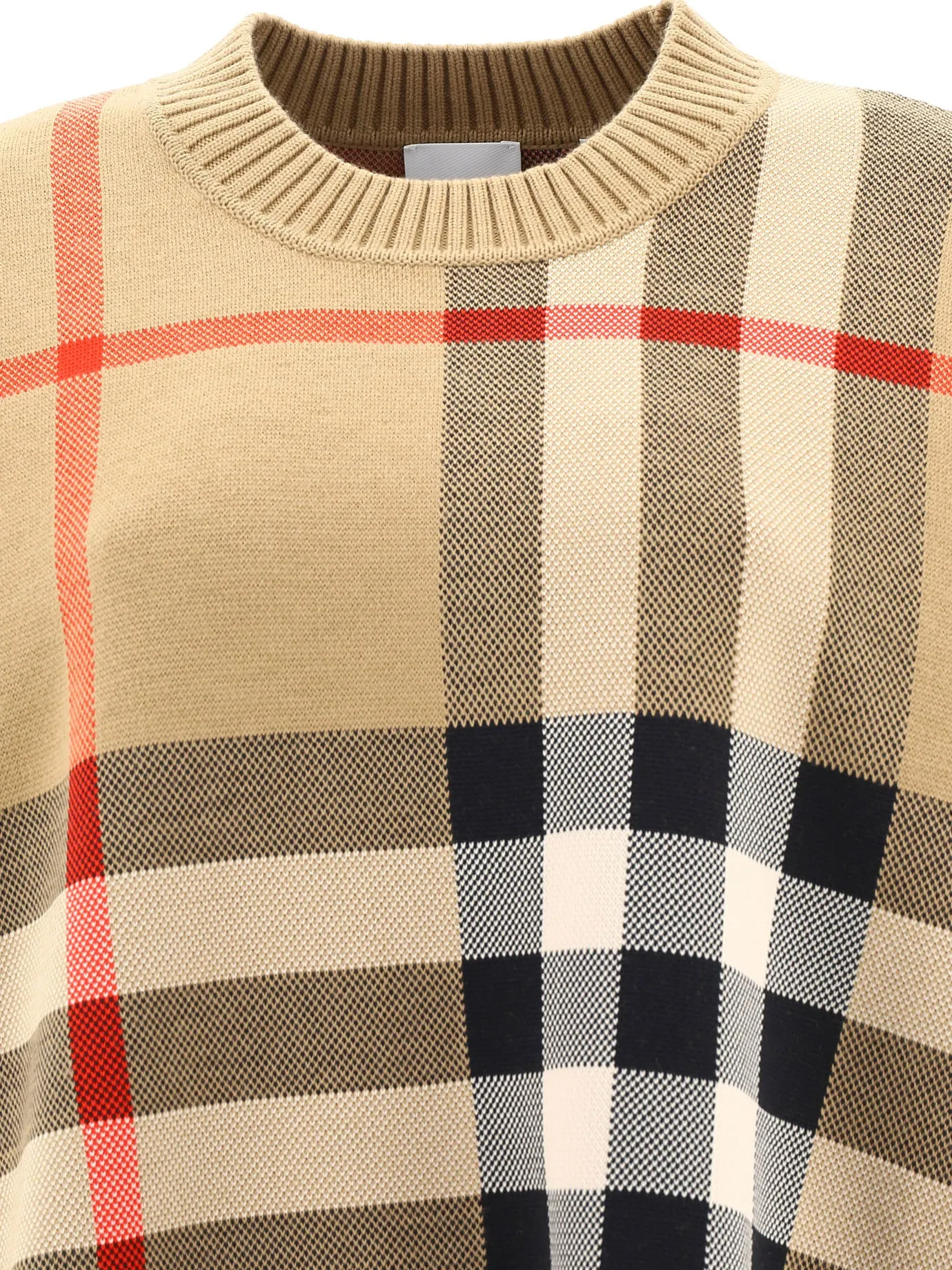 Burberry Check Patterned Knit Sweater