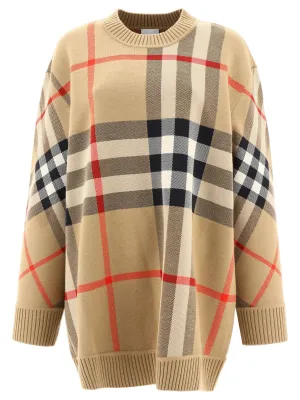 Burberry Check Patterned Knit Sweater