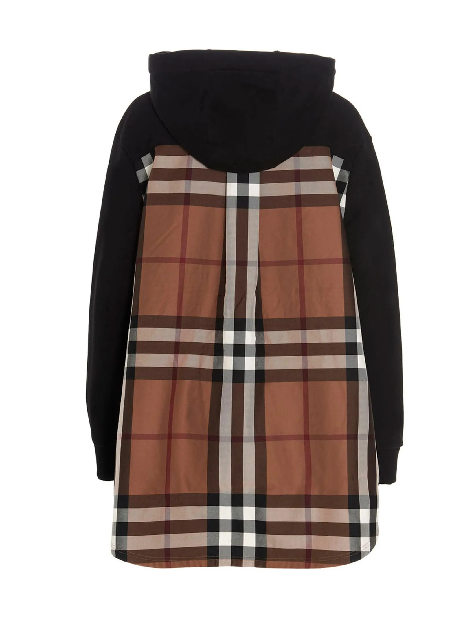 Burberry Check Printed Asymmetric Hoodie